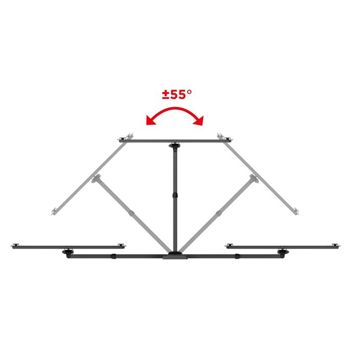 Meliconi - Support mural TV Inclinable et Orientable FDR 400 FLAT FB - Grand angle - Pour Tv 40" à 75" - VESA 200/300/400