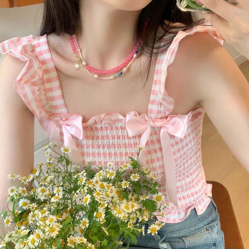 Boho Colorful Beaded Butterfly Necklace for Women Girls Handmade Sweet Imitation Pearl Chain Aesthetic Y2K Jewelry Accessories