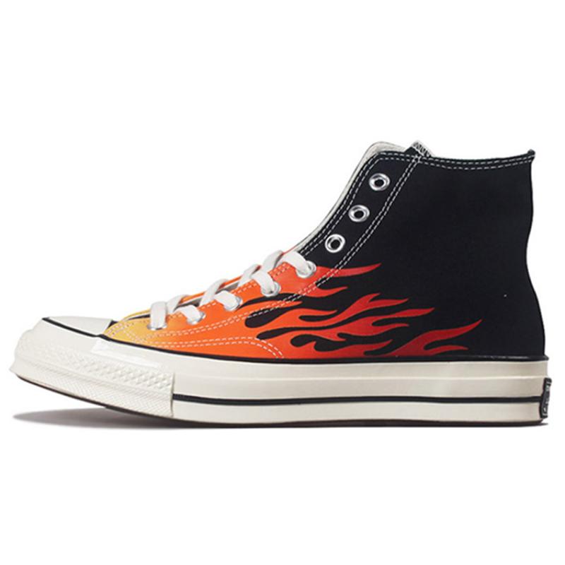 

Converse 1970s 70 Hi Flame Высокие парусиновые кеды Унисекс Черные с красной строчкой 37