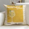 Beverage Theme Limoncello Cocktail Cushion Cover Soft  EasyWash Pillow Case  Versatile for Couch Bed Travel and Office