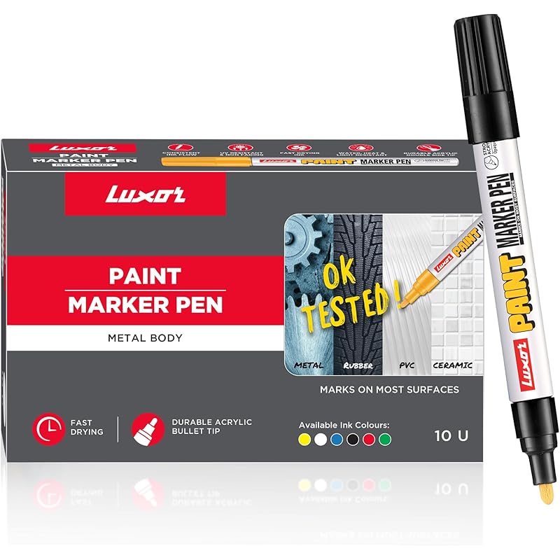 

Luxor Paint Marker In Classic Black, Pack Of 10, Ideal For Vibrant Art Projects And Craftworks 101 чёрный