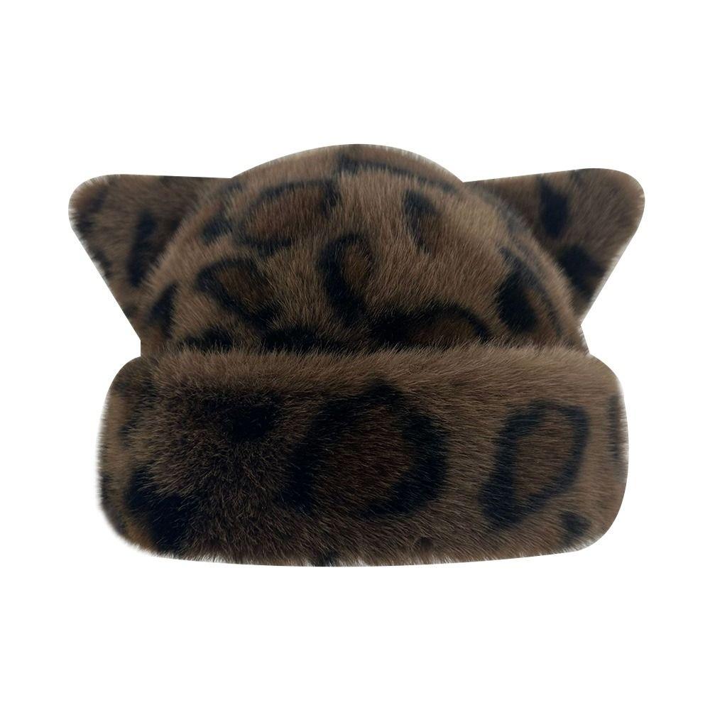Fashion Warm Winter Hat Thicken Cute Ears Fluffy Fur Bucket Hat Ear Protection Snowy Day Fisherman Hat Women
