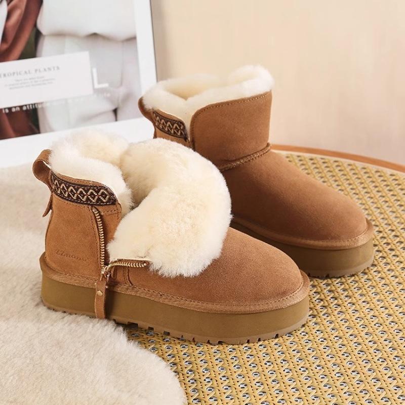 

Side zipper thick-soled heightening snow boots women s 2025 winter new velvet Northeast short tube thickened warm cotton shoes 35 малиновый