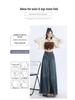 Autumn 2024 Women's High Waist Wide-Leg Retro Frayed Jeans