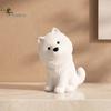 Desktop Decoration for Dog Lovers Cute Sitting Samoyed Figurine, 3D Printed Smiling Puppy Statue, Healing Small Collectible Animal Ornament