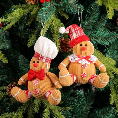 Christmas Decoration Doll Pendant Ornaments Cotton Stuffed Christmas Tree Plush Pendant Gingerbread Man Home Decoration