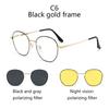 3 In 1 Metal Oval Frame Magnetic Attraction Suitable Prescription Glasses Frames Polarized Clips Sunglasses Two-In-One Lensed