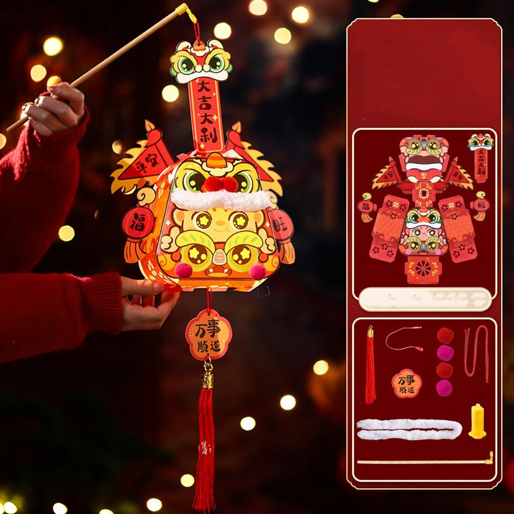 Chinese Style Portable Rabbit Lantern Handmade Handheld Rabbit Lantern  School Project