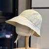 Big Brim Solid Color Quick-drying Strap Bucket Hat Women's Summer Breathable Thin Sunshade Sunscreen Hat Showing Face Small Hat