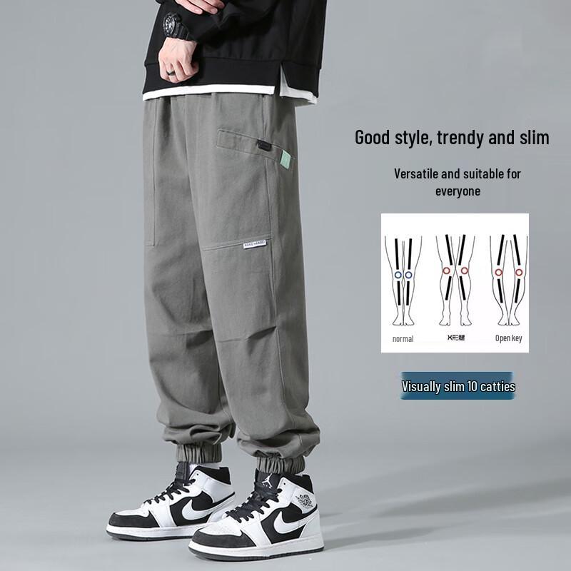 Dingfengbaoluo Men's Japanese Style Loose Fit Jogger Cargo Pants YK533
