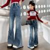 Girls Wide Leg Jeans Loose Pants Spring Autumn Teen Casual Trousers Kids Fashion Straight Denim Long Pants Children Clothes