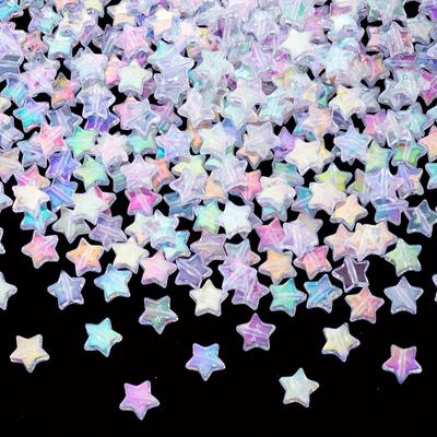 65/125/185 cuentas de estrella acrílicas, encantadoras cuentas decorativas color AB, DIY verano playa tobillera pendientes llavero