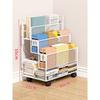 Carrello Porta Libri Mobile a più Strati con Ruote Carrello da Cucina Organizzatore per Bagno Scaffali Porta Snack per la Casa