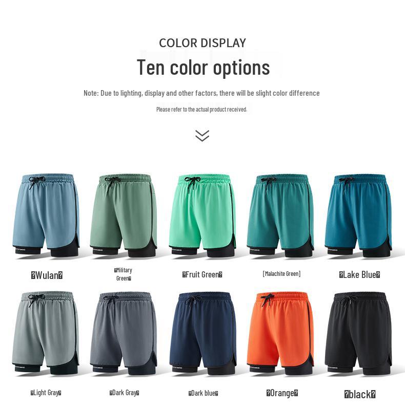 Unisex Quick-Dry Two-Piece Style Summer Sports Shorts for Running and Training