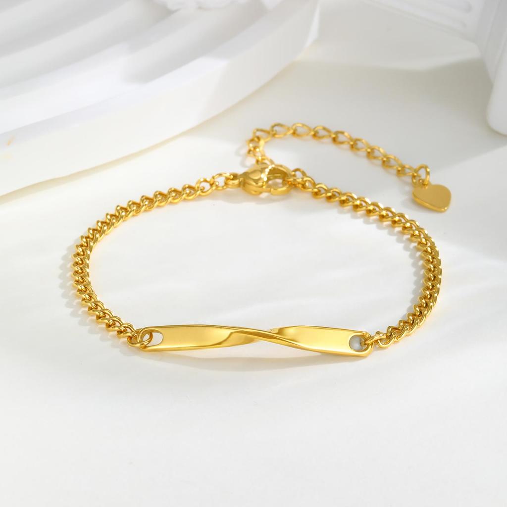 Chic Grinding Chain Mobius Bracelet for Women Men,Stainless Steel Couple Bracelets,Trendy Jewelry Gift for Lover