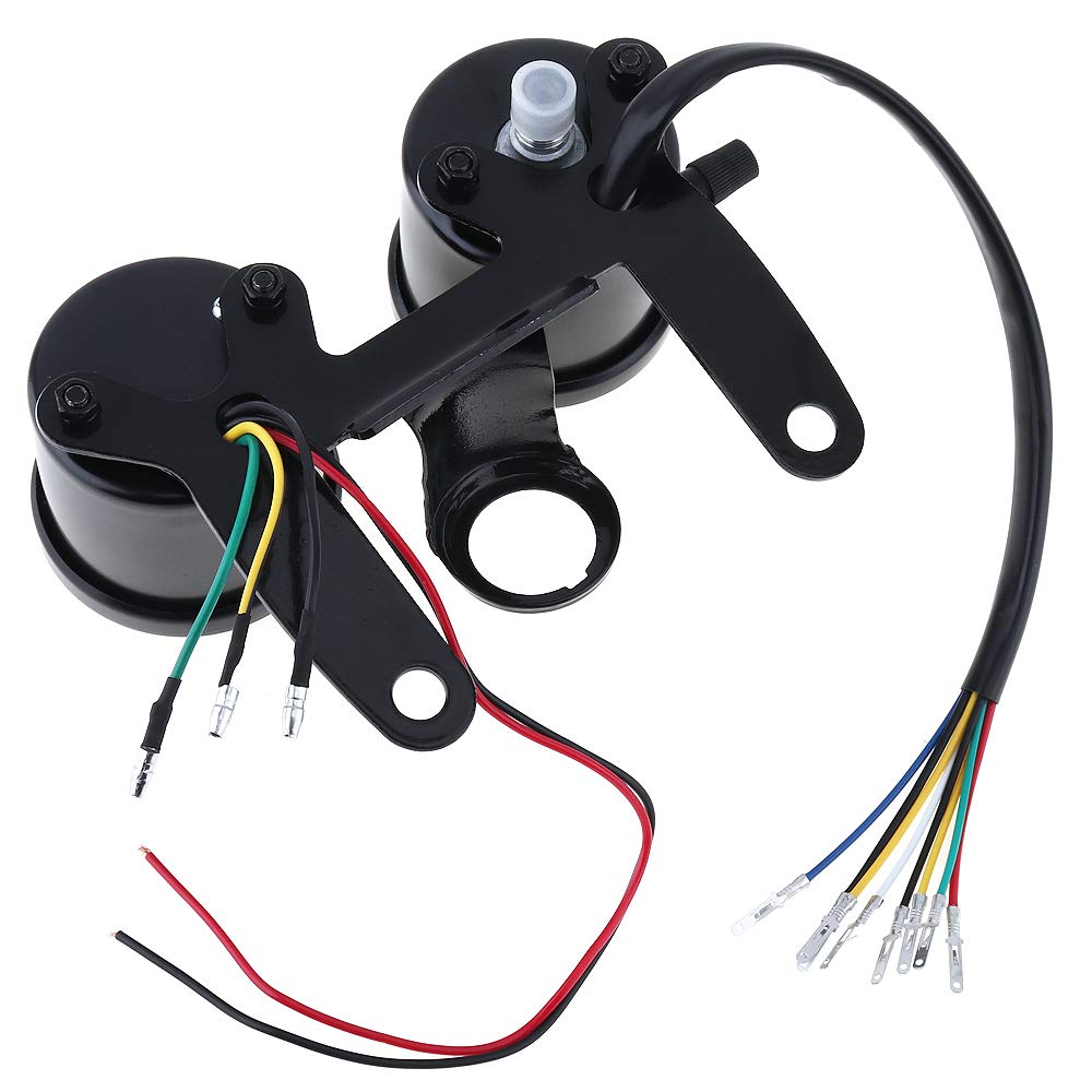 YIBO Universal Motorcycle Speedometer Odometer Gauge 0-160 km/h 13000 RPM LED Backlight Tachometer Set Black Instrument