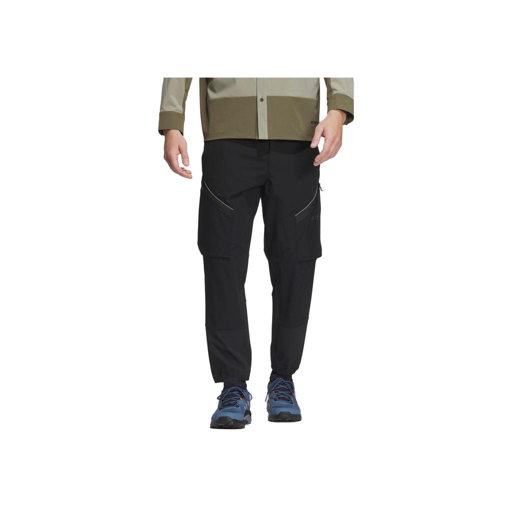 Adidas Solid Color Stylish Trim Outdoor Cargo Pants Men Pants Black IC7994