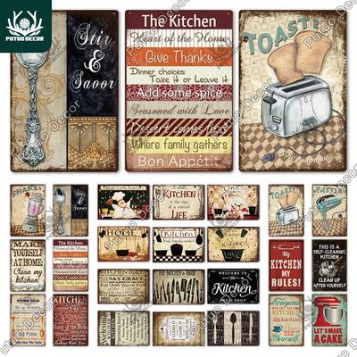 Decor Küche Slogan Vintage Zinn Zeichen Plaque Metall Wand Kunst Aufkleber Cafe Küche Home Abendessen Zimmer Retro Poster Platte