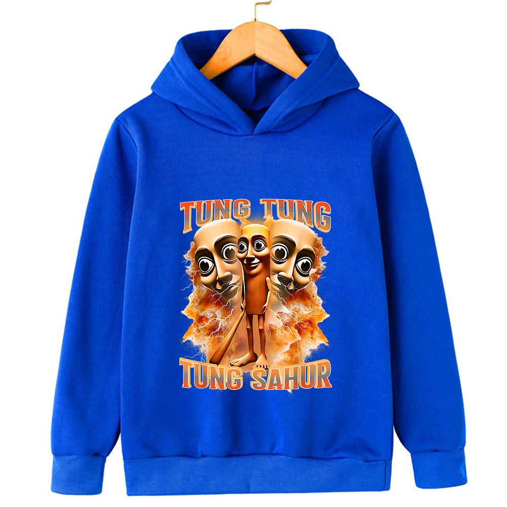 Italian Brainrot Character 2d Children's Hooded Sweatshirt Autumn and Winter Warm Boys and Girls Warm Sweatshirt Fun Ashionable