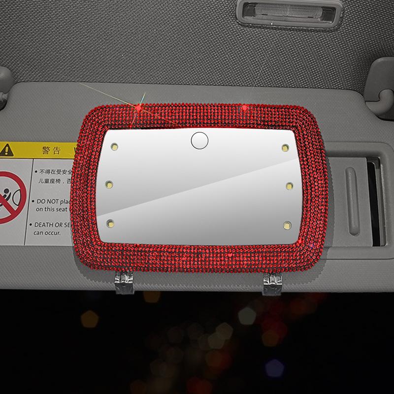 

Солнцезащитный козырек для автомобиля со стразами, зеркало для макияжа со светодиодной подсветкой, зеркало для красоты, бриллианты, кристаллы, роскошные аксессуары для салона автомобиля для женщин