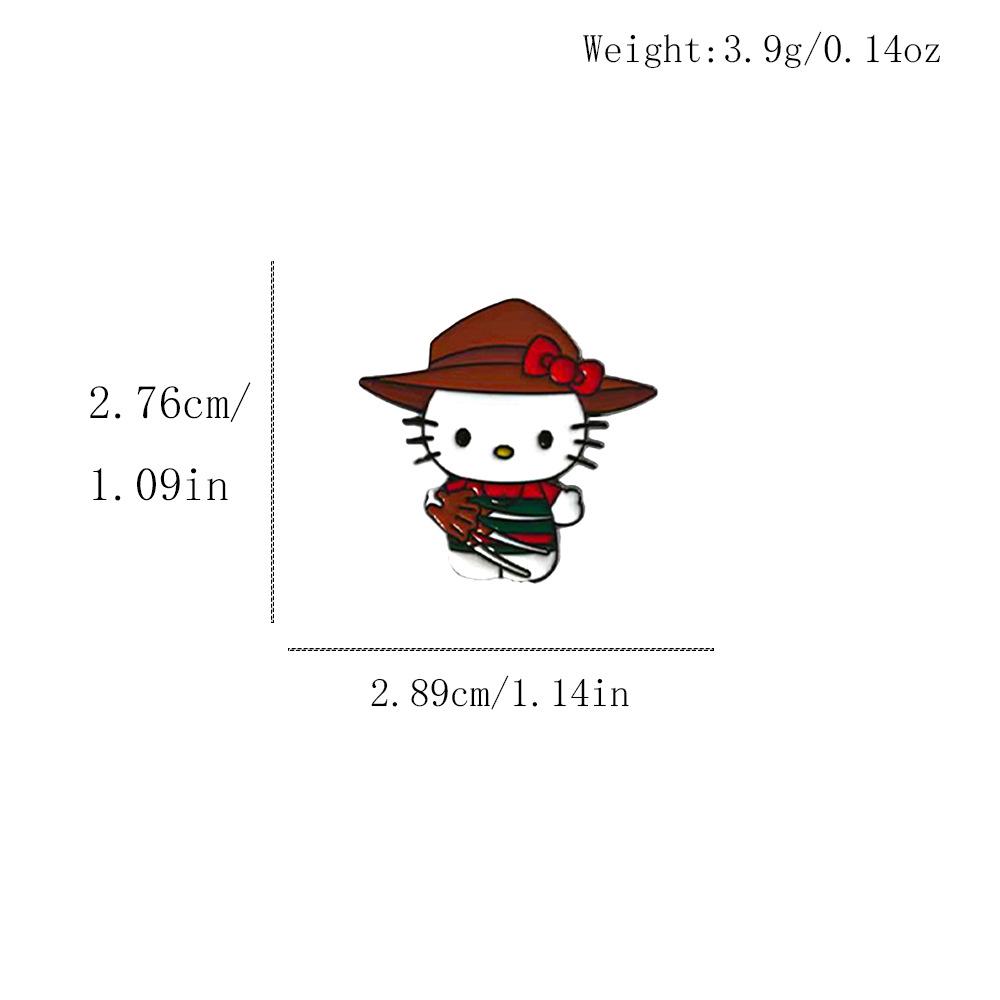 Cute Cartoon KT Cat Halloween Brooch - Sanrio Metal Badge, Alloy Cat Pin Accessory