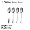 4/6/12Pcs Sliver Dessert Spoons Stainless Steel Gold Spoon Set Cake Snack Salad Spoon Mirror Black Thin Cutlery Simple Tableware