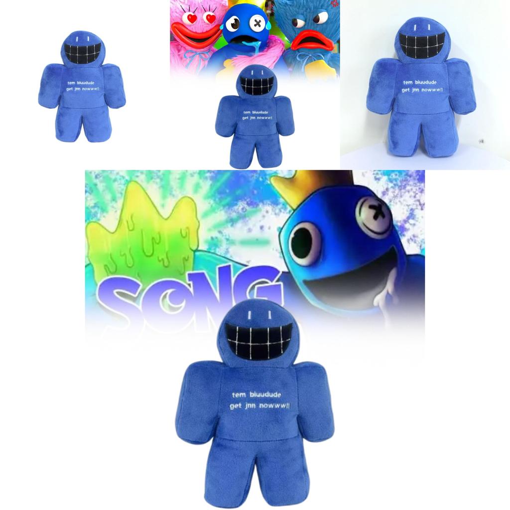Roblox Rainbow Friends Plush Toy Blue Big Mouth Character Soft Stuffed Doll For Kids