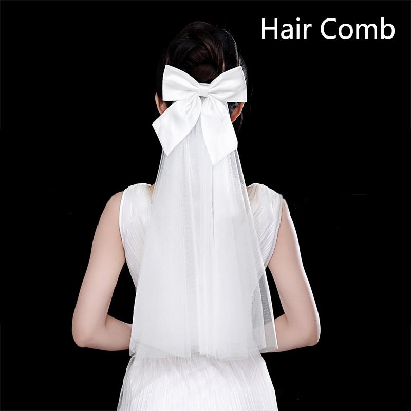 Bridal Woman Luminous Tulle Long Bachelorette Party Wedding  Ribbon Edge With Bowknot For Wedding Party