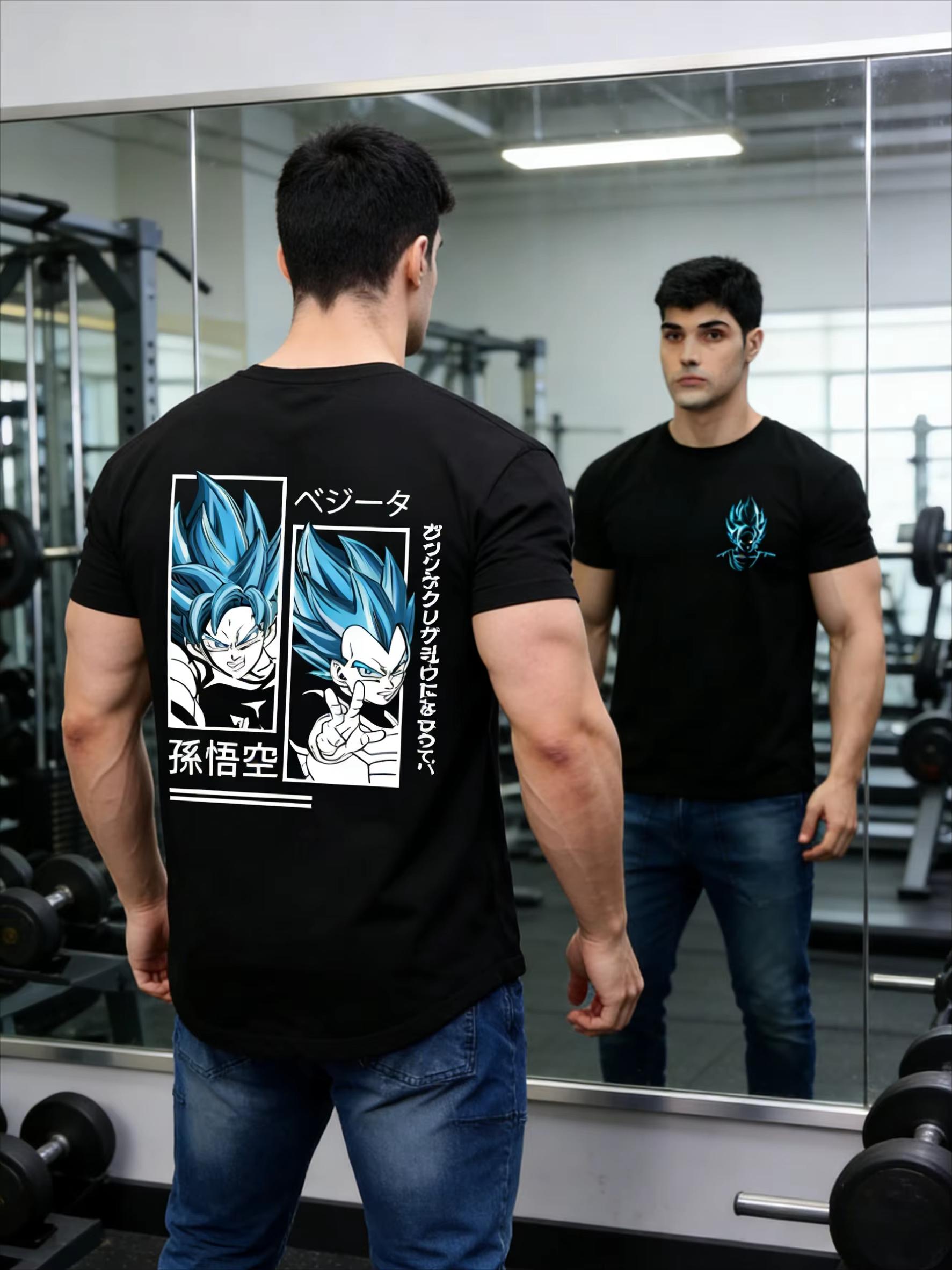 

2026 новая футболка из чистого хлопка Dragon Ball с принтом Сунь Укуна, повседневная, спортивная, для фитнеса, ретро, стиль Харадзюку S