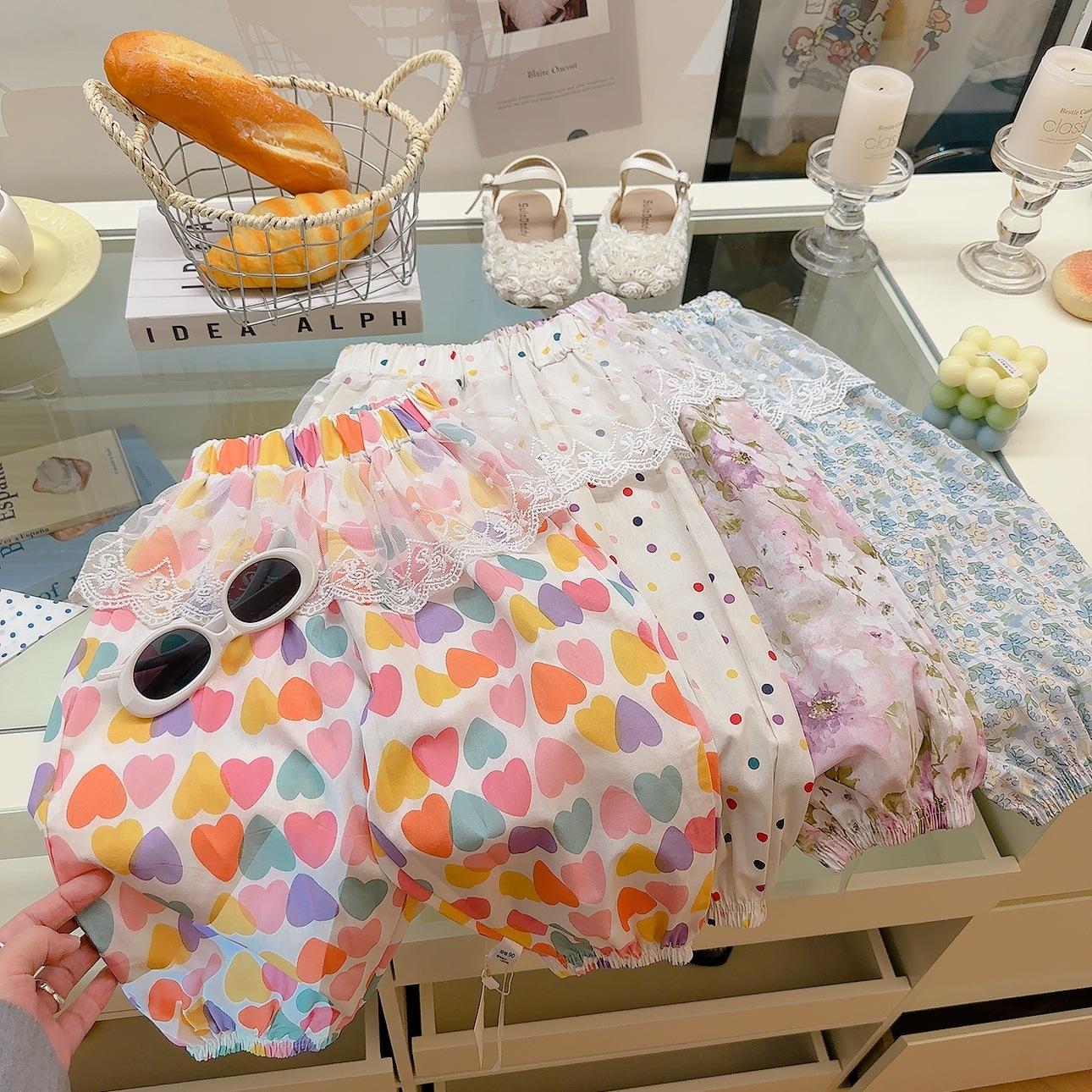 

Корейские кружевные штаны для девочек, штаны от комаров, дышащие, повседневные и модные 150