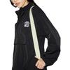 MLB Solid Color Stand Collar Fitted Long Sleeve Jacket Women Jackets Black 3AWJB0234-50BKS