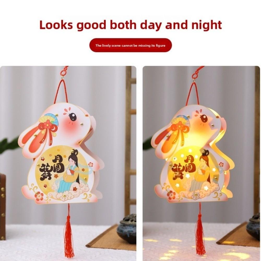 Kaninchen Cartoon Laterne PVC Kinder DIY Materialset Mondfest Laterne Kindergeschenk