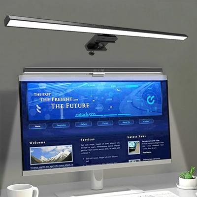 Augenpflege-Schreibtischlampe, 30 cm, LED-Lichtleiste für Computer-PC-Monitorbildschirm, stufenloses Dimmen, USB-betriebene Lese-Hängetischlampe