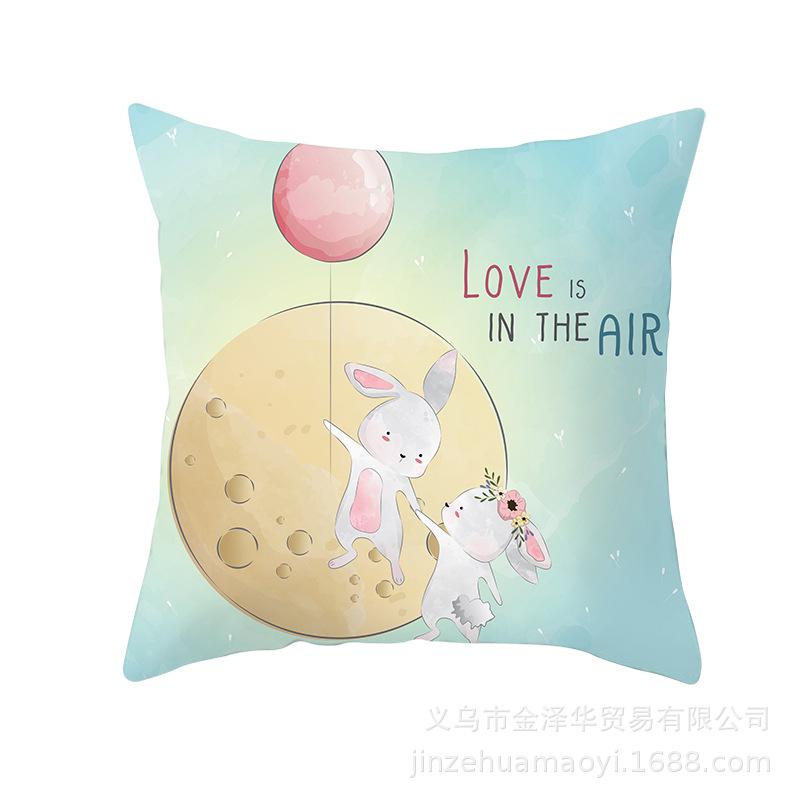 Cute Animal Cartoon Print Pillow Cover Shopee Home Supplies Car Sofa Cushion Cover