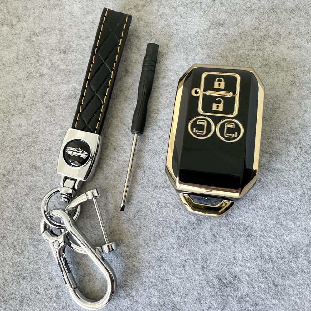 Kinotaka TPU Key Cover Design for Suzuki New Spacia New Jimny 64 Delica and Both Side Sliding Doors Holder, 4-Button Vehicles, Custom, Series, D2,