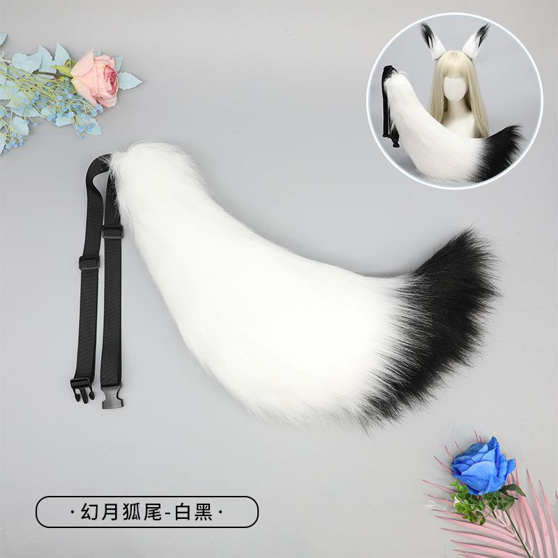 Accessori cosplay in peluche con orecchie e coda di animale grandi fatti a mano per dropshipping accessori coda di volpe coda di lupo