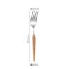 Wooden handle stainless steel knife and fork spoon Western food steak knife 304 stainless steel tableware spoon Fruit dessert fork