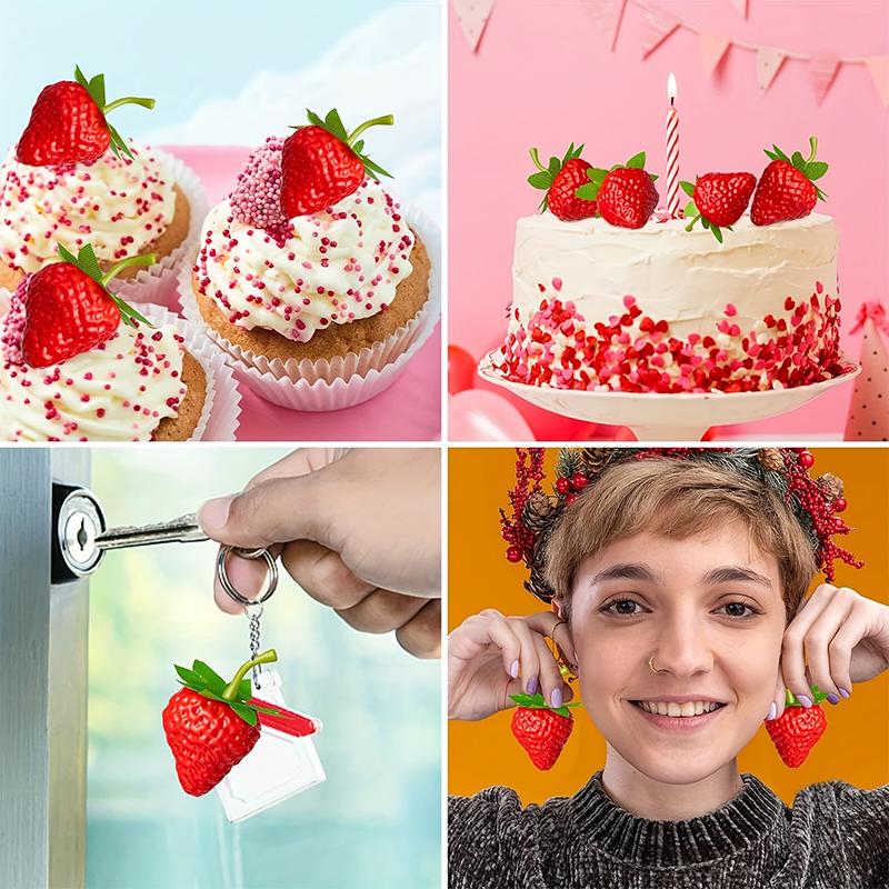 10/20Pcs Artificial Strawberries Fake Fruit for Home Party Decor Photography Prop Holiday Decor for Halloween Day Celebration