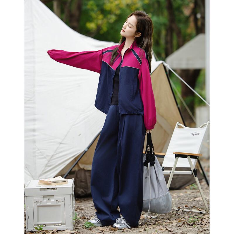 Demana Women's Color Block Stand-up Collar Jacket