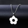 Stainless Steel Material Flower Pendant Necklace Jewelry Birthday Gift for Girls