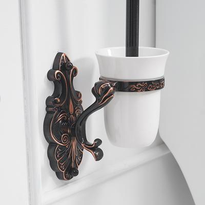 Toilet Brush Holders Solid Brass Wall Mounted Toilet Brushes Holder Set Ceramic Luxury Bathroom Accessories Toilet CleanWF-88809