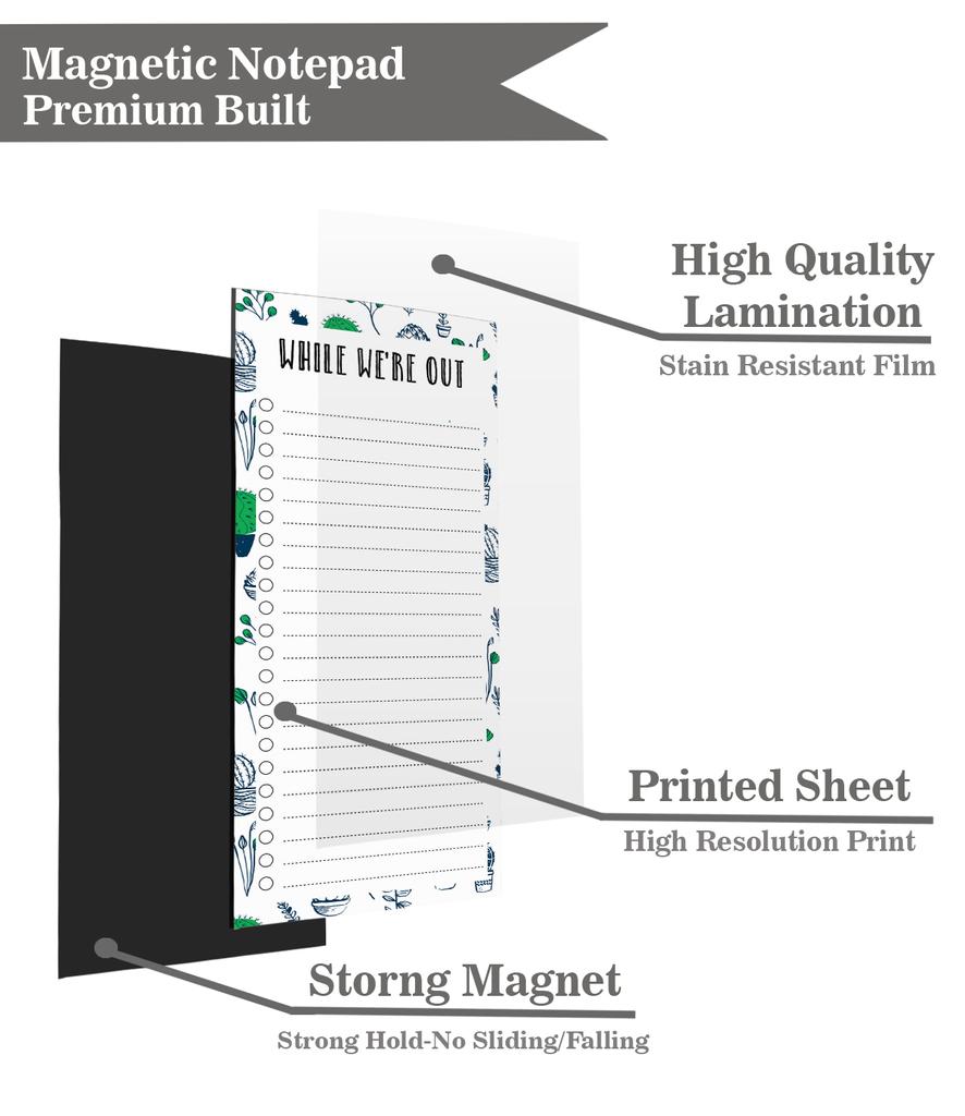 Inkdotpot Pack of 6 Funny Magnetic Dry Erase List For Fridge, Wipe Clean w  NoStain, Quick Notes Shopping & Grocery List Whiteboard for Fridge