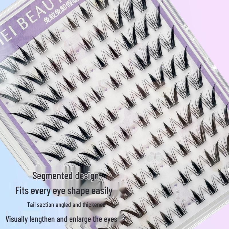 10 Rows Nine-Tailed Rabbit No-Glue Beginner-Friendly Quick-Apply Natural False Eyelashes