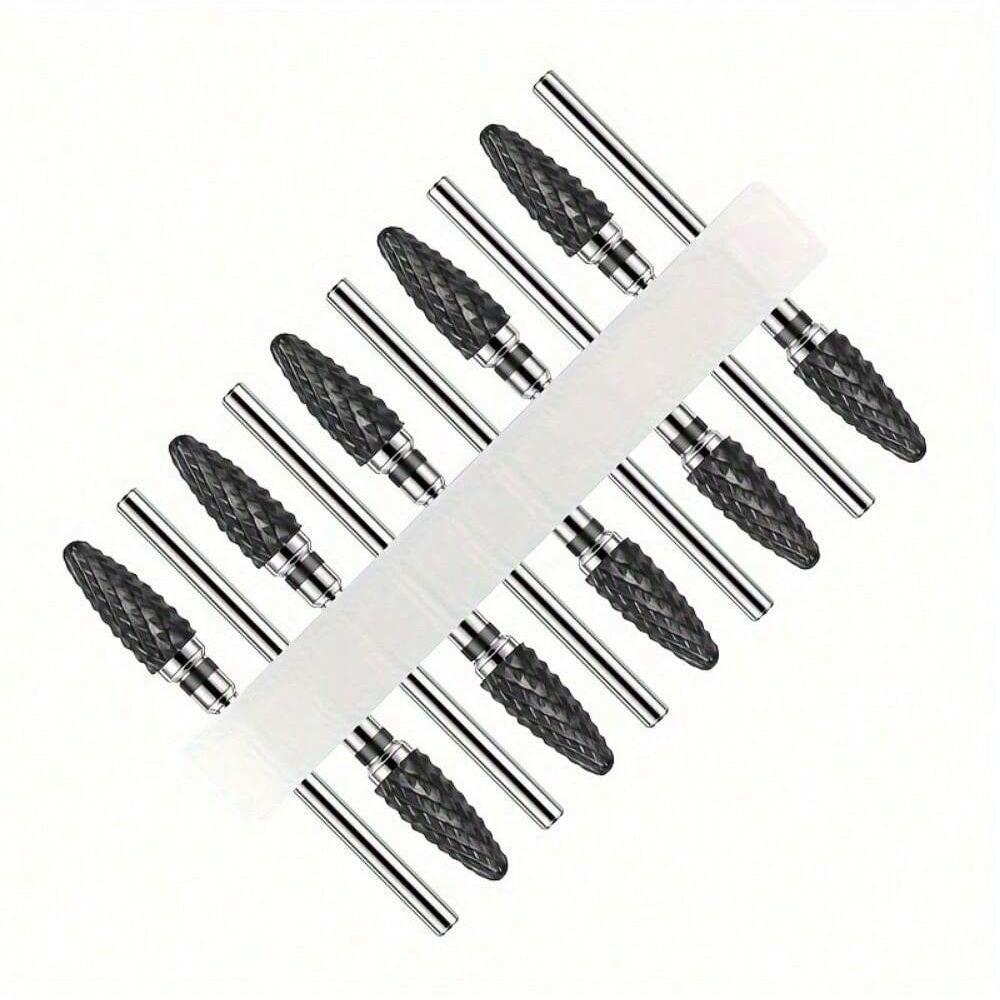 10pc/Set Ceramic Milling Cutter Nail Drill Bits Burr Gel Polish Remove Tools Cuticle Electric Manicure Files Kit Accessories