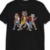 Cats Playing Guitar T-Shirt: Heavy Metal Rock Band Tee