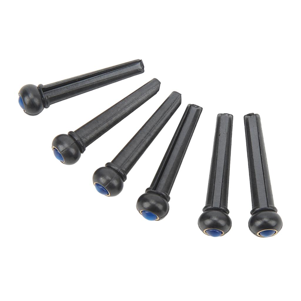 6Pcs Black Guitar Bridge Pin Kit Decorative Robust Clarity Increasing Guitar Bridge Pin Replacement