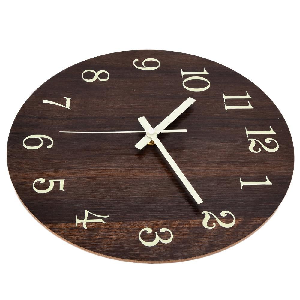 Wood Retro Wall Clock Quartz Movement Rustic Wall Clock Decorative Wood Wall Clock Living Room