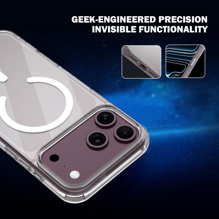 Clear‑Series Dual‑Composite Armor Magnetic Shockproof TPU+Acrylic Phone Case, Transparent Protective Cover For iPhone 17 Pro Max