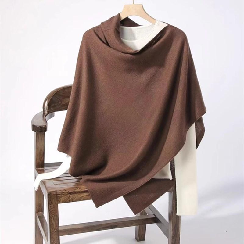 2024 Xale Capa Grande de Lã Merino Tricotada para Mulher