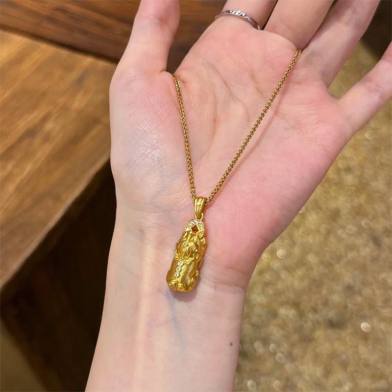 

Vintage Diamond inlaid ethnic style Pixiu pendant necklace light luxury exquisite party wedding sets for women